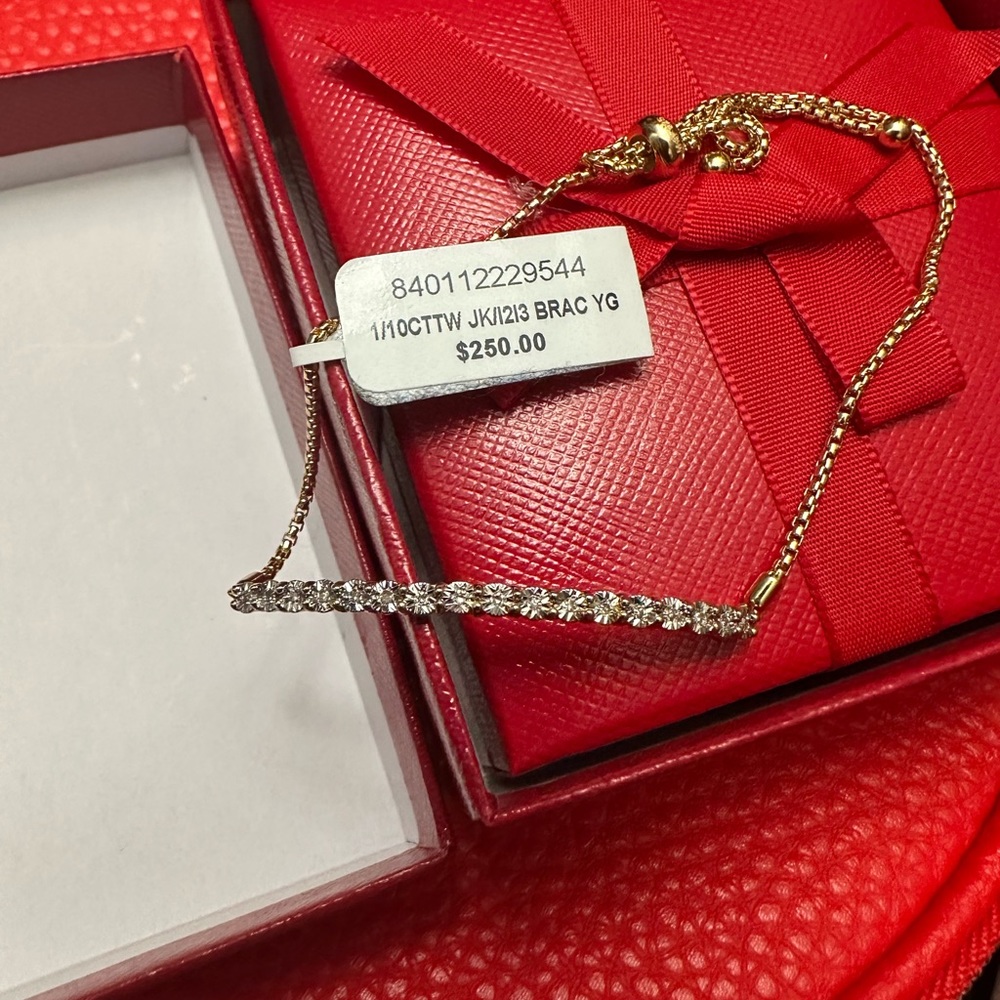 Diamond Bolo Bracelet (1/10 ct. t.w.) in 14k Gold-Plated Sterling Silver